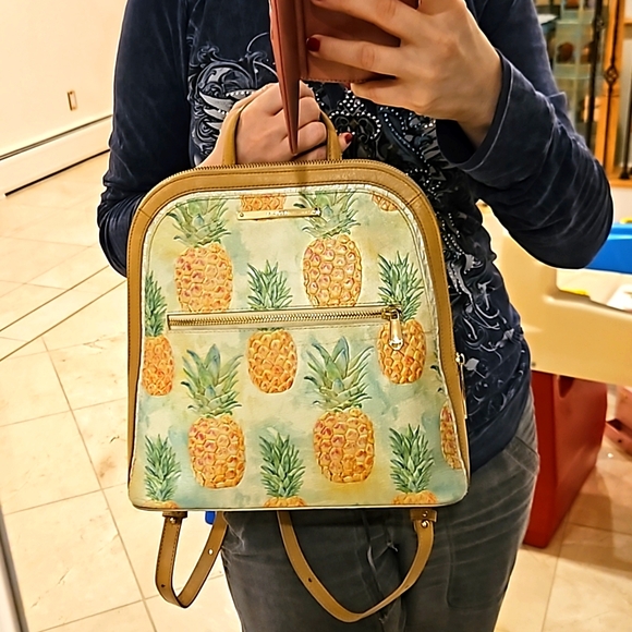 BRAHMIN Pompano Collection Iridescent Pineapple Felicity Backpack 🍍 - Picture 12 of 14